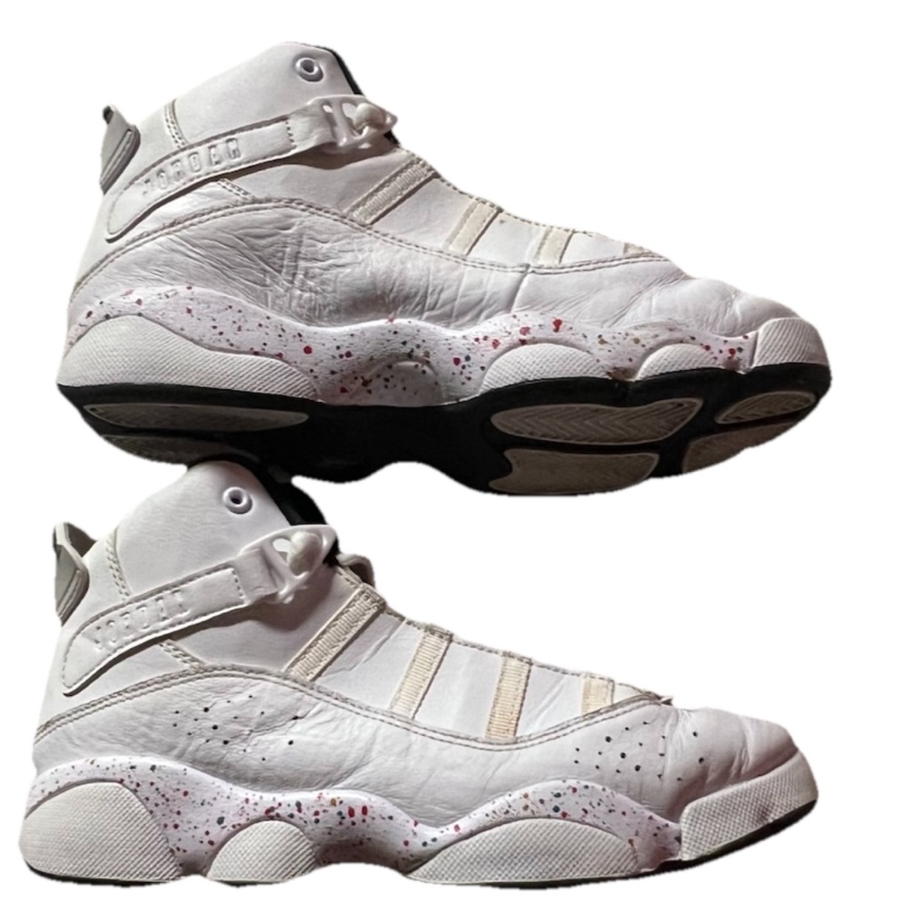 Nike Air Jordan 6 youth 3Y white with colorway paint spatter details sneakers!